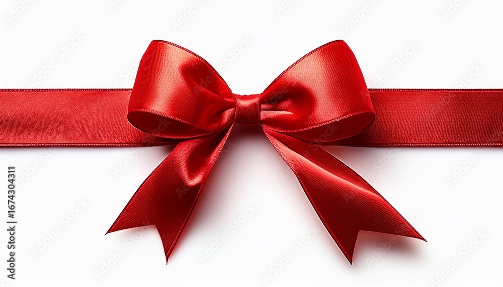 Fototapeta premium red ribbon bow isolated on a white background