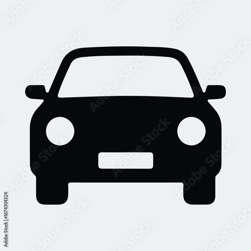 Silhouette car front view transportation automobile vector illustration