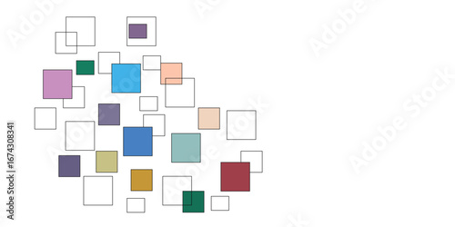 Abstract random boxes square seamless background.Vector abstract colorful square background with shadow pattern with squares. Design element, festive unusual background.