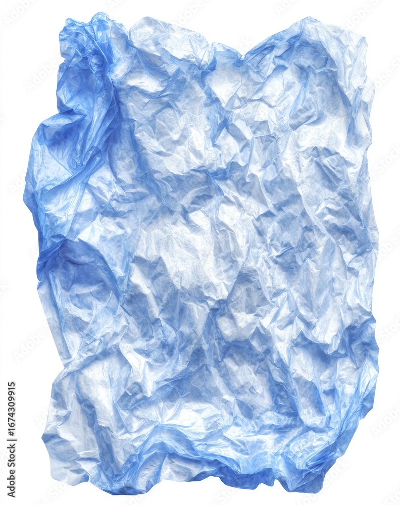 Fototapeta premium Crumpled light-blue paper