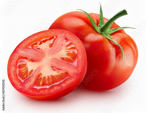 Wallpaper Mural realistic fresh tomato slices isolated on great for salad recipes vegan ads or food packaging Torontodigital.ca