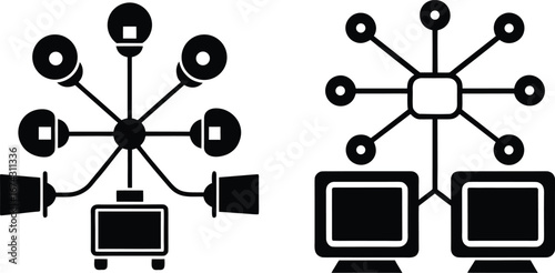 Social network single icon. Global technology. Perfect for AI, machine learning, and technology applications on websites and apps. Vector illustration.