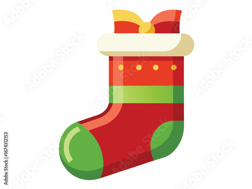 Christmas stocking vector isolated on white background