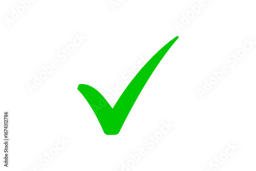Free Download A vibrant green check mark symbol isolated on transparent background, signifying approval or completion - GFXLoad