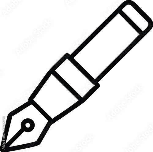 Vector art of fountain pen nib, a classic writing instrument for calligraphy and elegant script