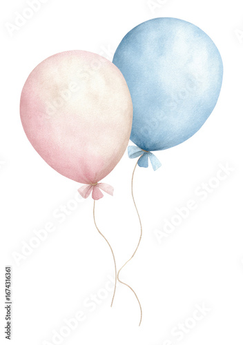 Two pastel balloons, tied together