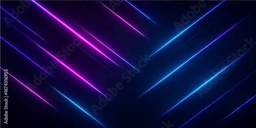 Glowing purple and blue rays of light form an abstract texture with motion and energy