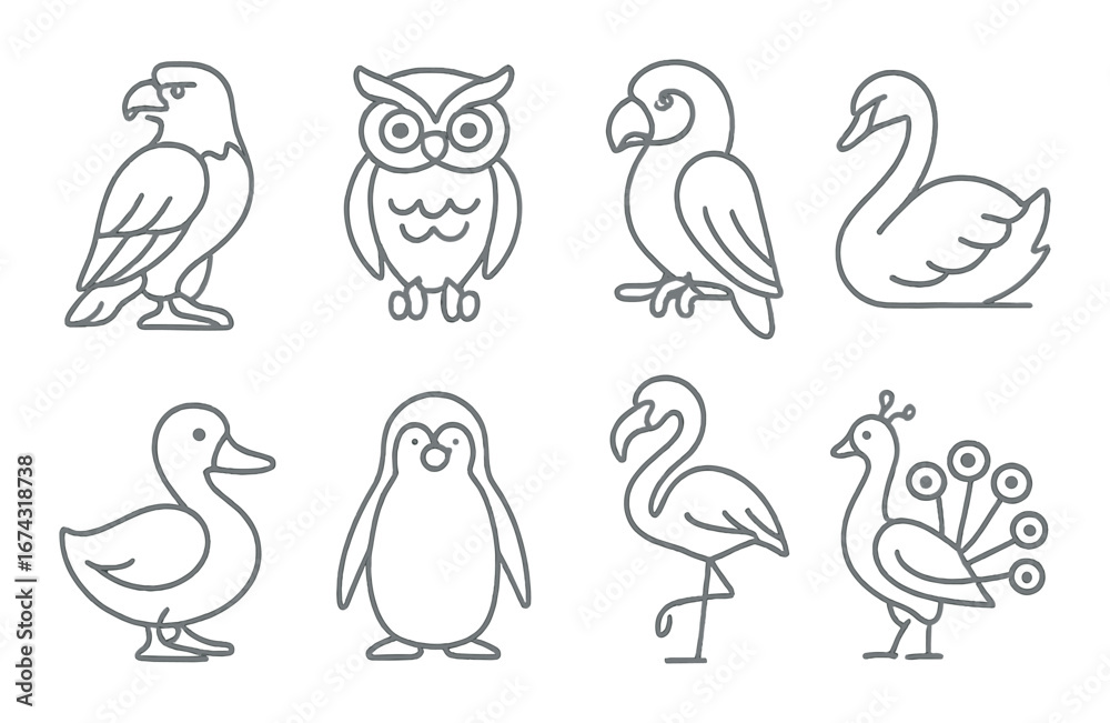 Obraz premium linear icons set