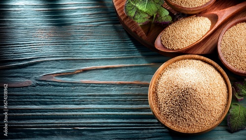 amaranth on wooden background