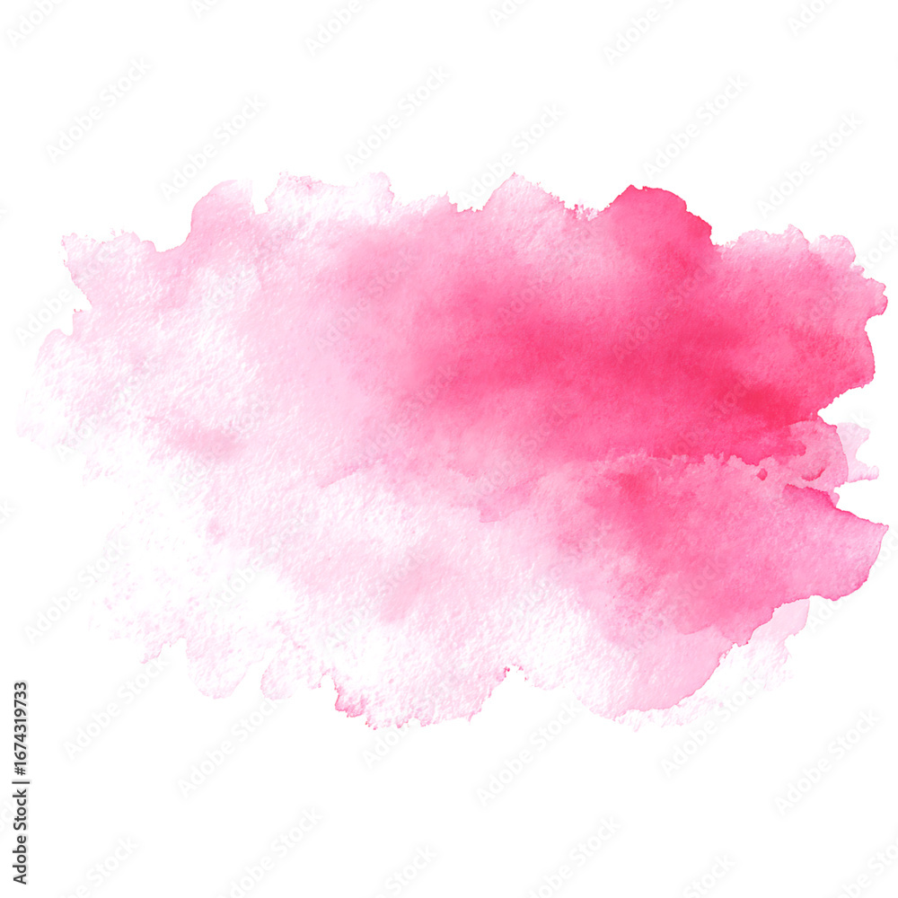 Fototapeta premium Vibrant pink watercolor splash with textured edges, perfect for creative design projects, adding a touch of elegance