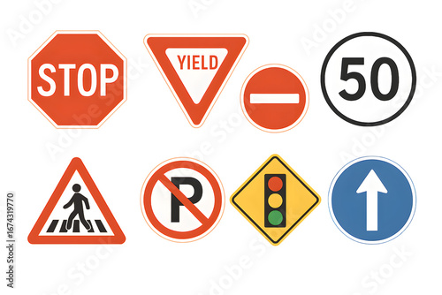 Transparent set of traffic signs