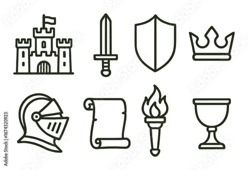 linear icons set