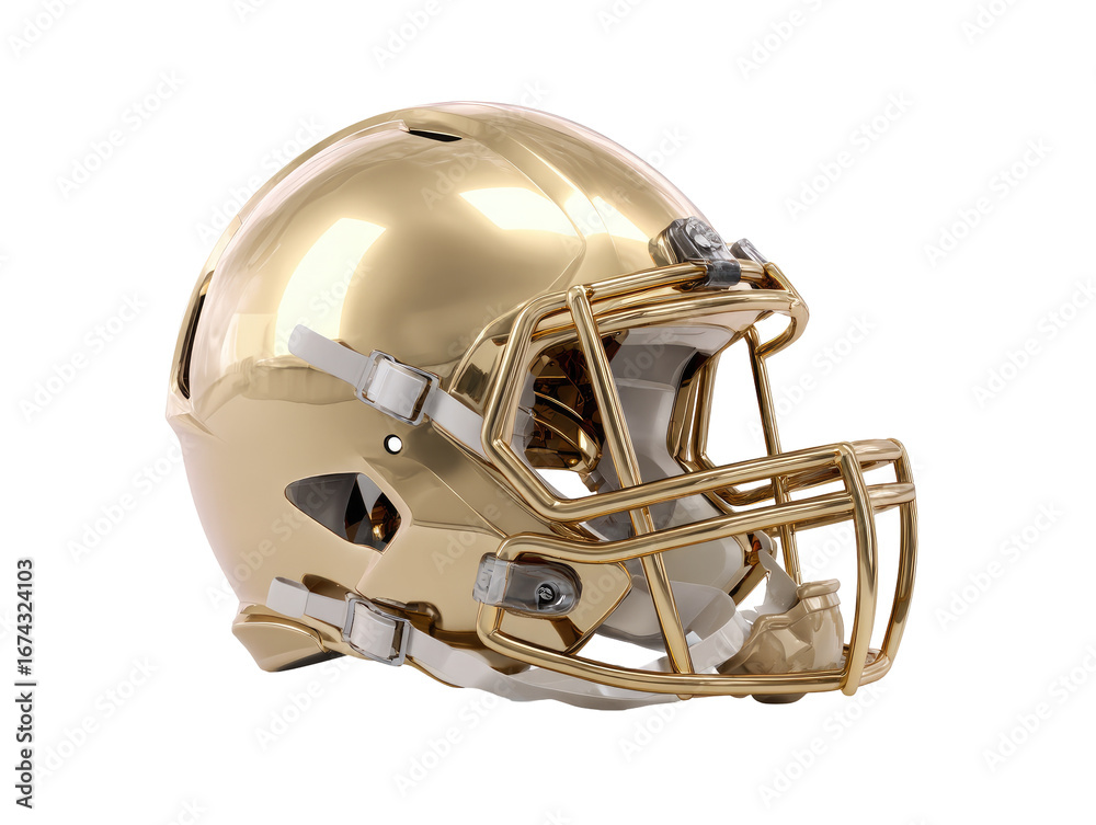 Fototapeta premium Gold-plated football helmet