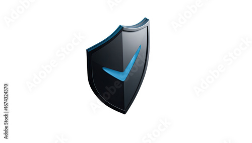 3D shield icon with checkmark Free Download 3D shield icon with checkmark - GFXLoad