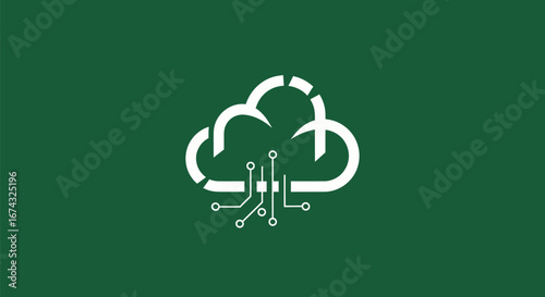 Cloud Computing Technology and Data Storage Network Connections.