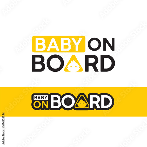 Baby On Board Sign Design, Car Sticker Graphic.