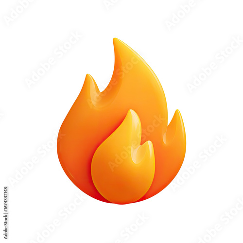 3D cartoon fire icon