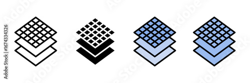 building material Icon Set Multiple Style Collection. Wood, Metal, Plastic, Glass, Stone, Fabric, Ceramic, Leather, Paper, Foam, Carbon, Brick, Bamboo, Marble, Sand, Clay, Wool, Cotton, Acrylic, Nylon