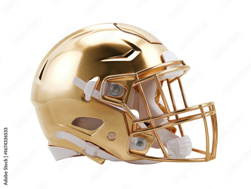 Fototapeta premium Golden football helmet profile (1)