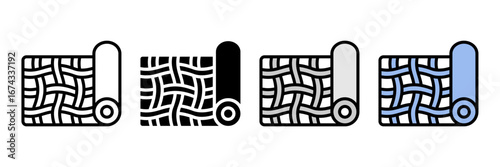 building material Icon Set Multiple Style Collection. Wood, Metal, Plastic, Glass, Stone, Fabric, Ceramic, Leather, Paper, Foam, Carbon, Brick, Bamboo, Marble, Sand, Clay, Wool, Cotton, Acrylic, Nylon