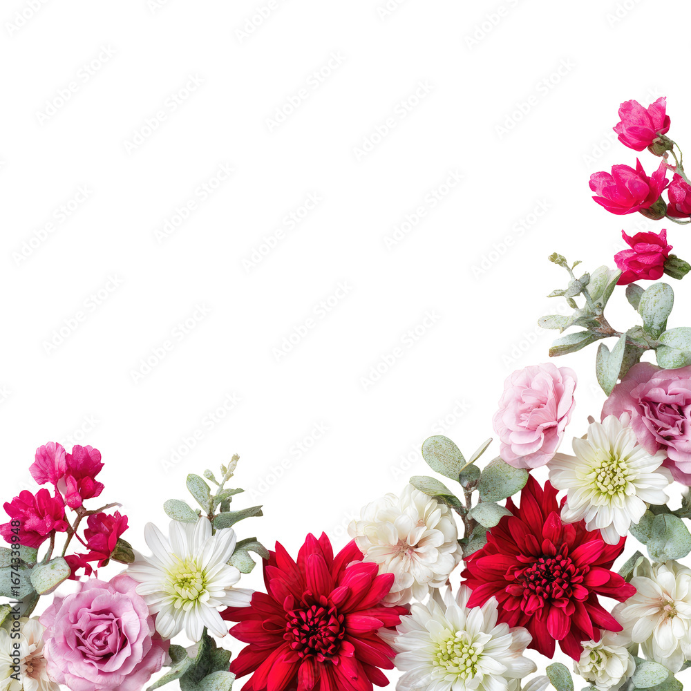 Fototapeta premium Floral border arrangement