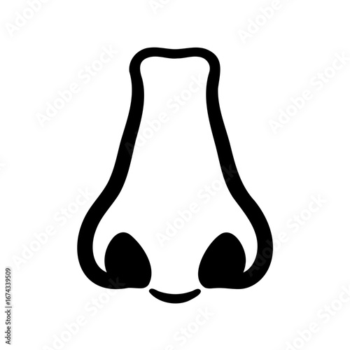 Simplified black and white nose illustration for anatomical reference and design