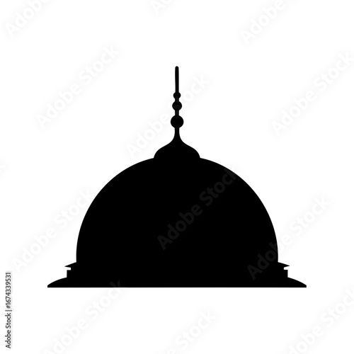 Elegant silhouette of a mosque dome showcasing Islamic architecture and cultural heritage