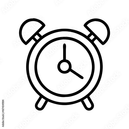 Alarm clock vector icon illustration, time management, wake up call, reminder, deadline concept design