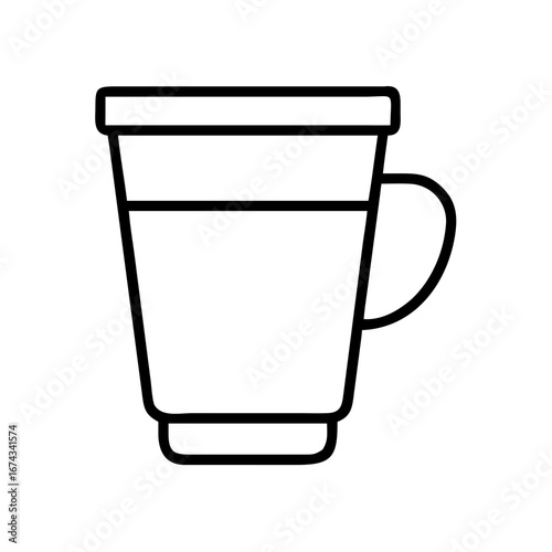 Outline drawing of a coffee cup vector illustration for cafe menu and beverage design element