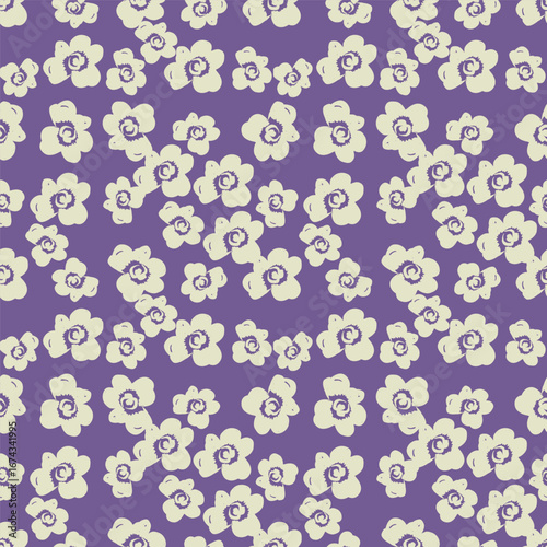 abstract a solid multicolor small and big flower mixed vector pattern arrangement with medium color, all over vector design with white background illustration digital