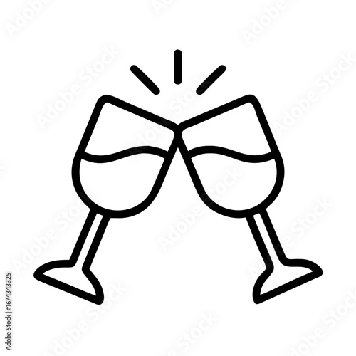 Celebrate with wine glasses cheers icon vector illustration for party event and special occasion 95