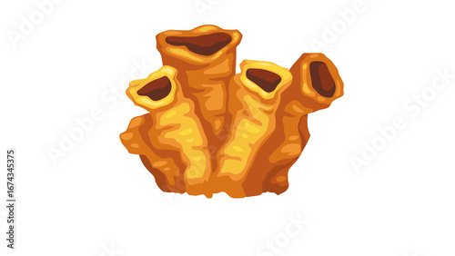 PNG Cartoon underwater sea landscape constructor with fishes and ocean animals, vector undersea world. Underwater coral reef characters of octopus with turtle,