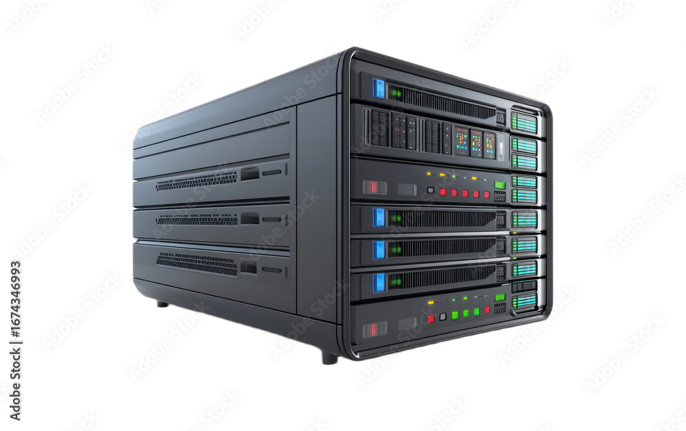 Fototapeta premium Computer server on transparent background, png