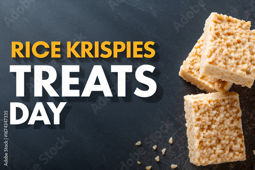 National Rice Krispies Treats Day Poster – Realistic Dessert Celebration Design
