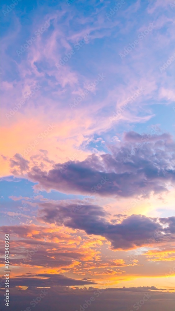 Fototapeta premium Colorful sunset sky with clouds