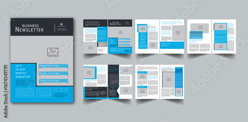 The Newsletter Template 10 Page layout design With Cover page / Weekly Newsletter, Monthly Newsletter, Daily Newsletter