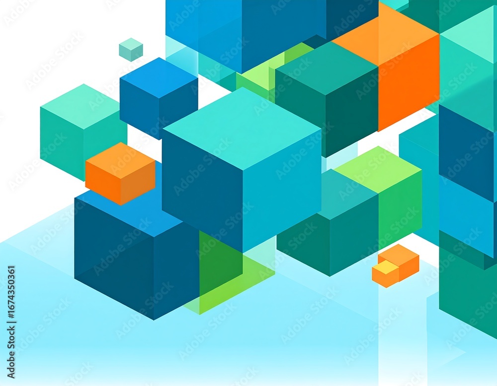 Obraz premium Abstract geometric design with translucent cubes