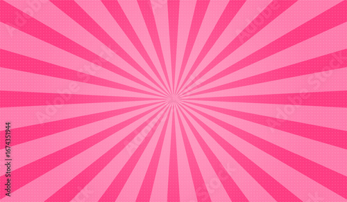 A template for cartoon comics made of pink radial rays. A pop art style template for superhero text in comics. Vector EPS 10.