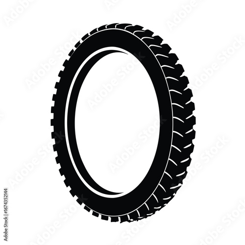Bicycle tire silhouette vector illustration, Black Bicycle tire silhouette