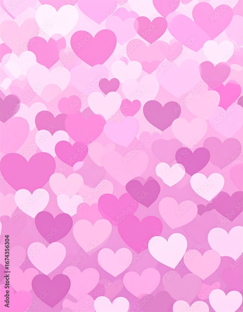 Pink hearts gradient background
