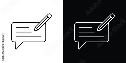Write comment icons with Editable strokes set for UI UX