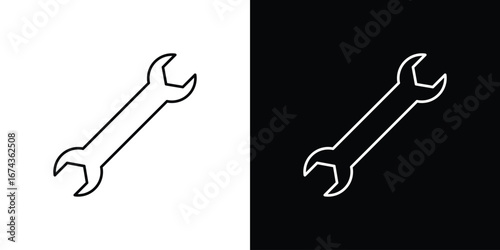 Wrench icons with Editable strokes set for UI UX