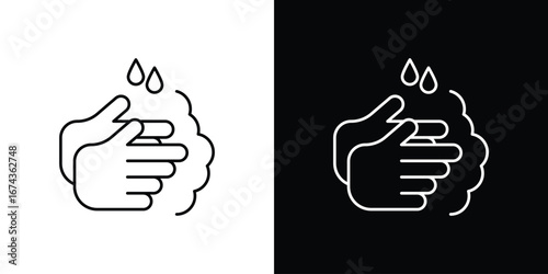 Wash your hands icons with Editable strokes set for UI UX