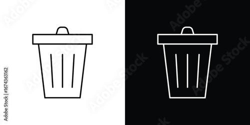Trash icons with Editable strokes set for UI UX
