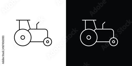 Tractor icons with Editable strokes set for UI UX