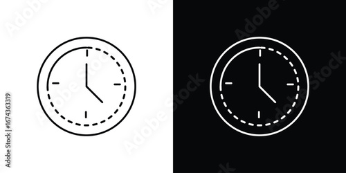 Time quarter past icons with Editable strokes set for UI UX