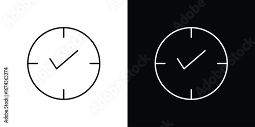 Time check icons with Editable strokes set for UI UX