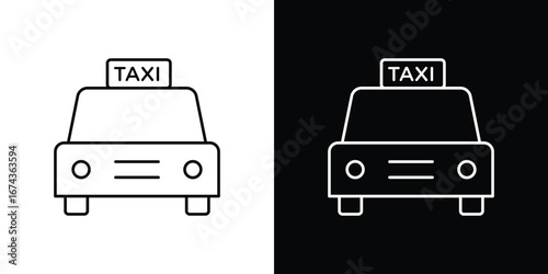Taxi icons with Editable strokes set for UI UX