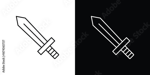 Sword icons with Editable strokes set for UI UX