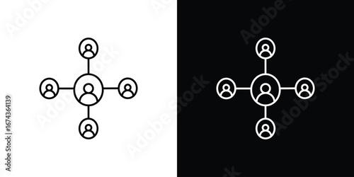 Social network icons with Editable strokes set for UI UX